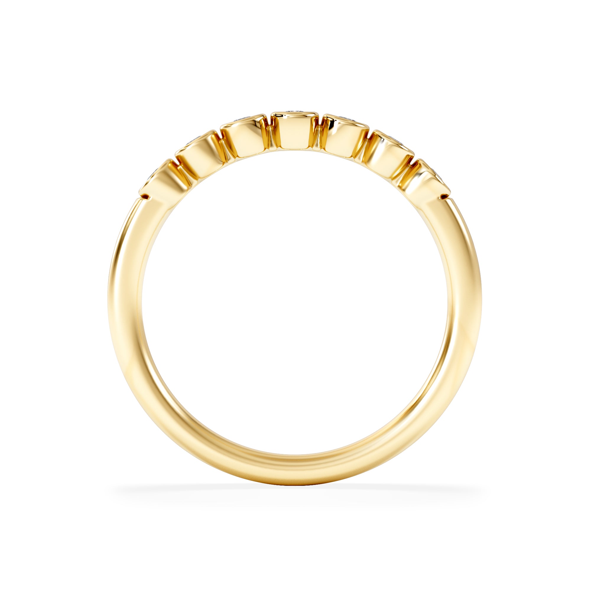 Orbit Half Band 0.15ct F/VS Round Cut Rubover Eternity Ring in 18K Gold Vemeil